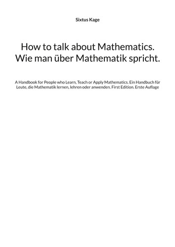 How talk about mathematics - talk,