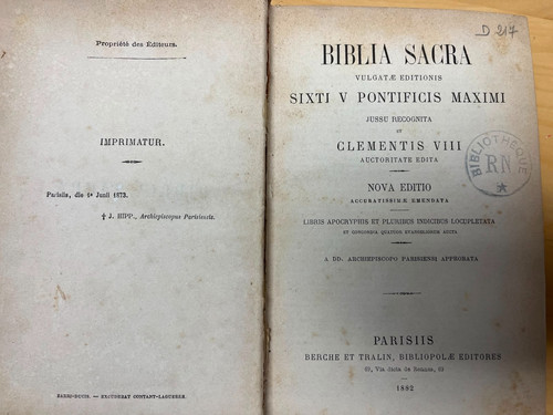 Antike biblia sacra 1882 paris - sacra,